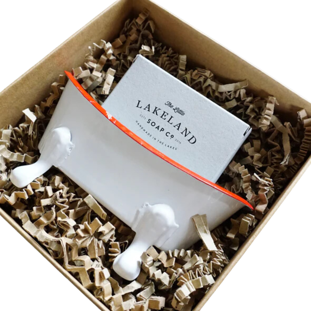 Mini Enamel Bath Tub and Soap Gift Set