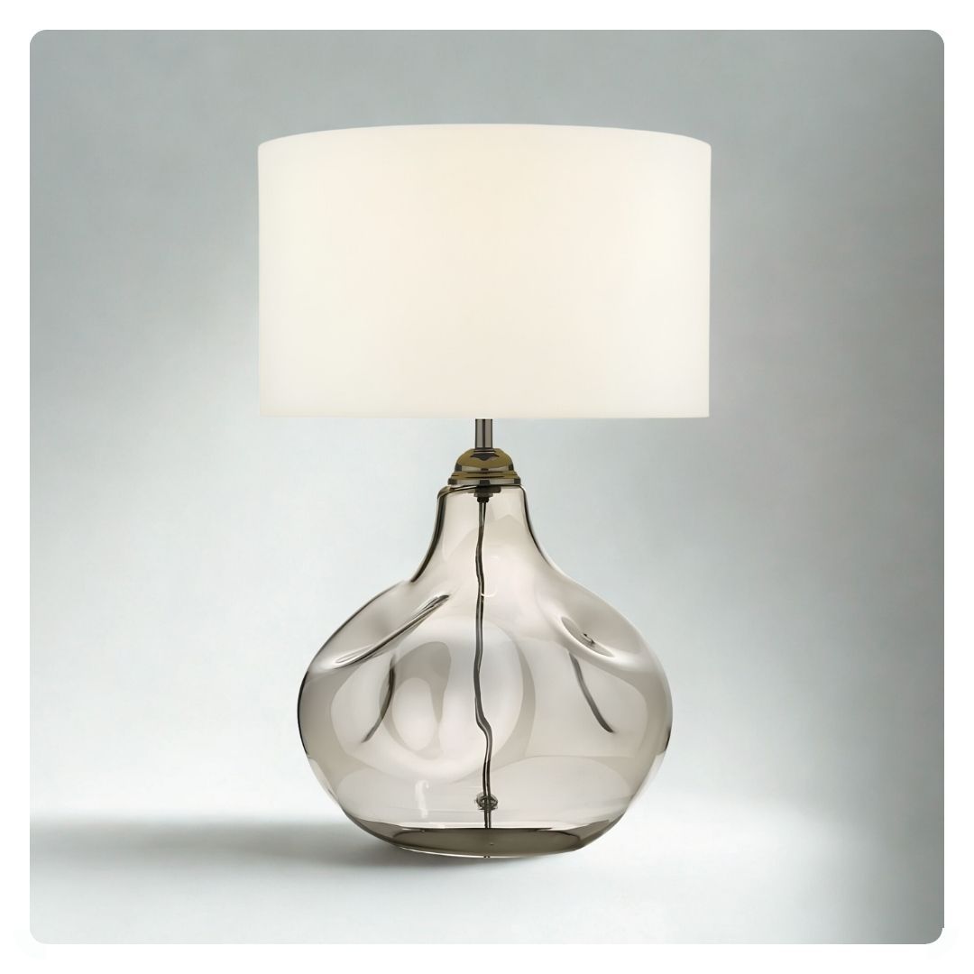 där Esarosa Table Lamp Smoked Glass With Shade