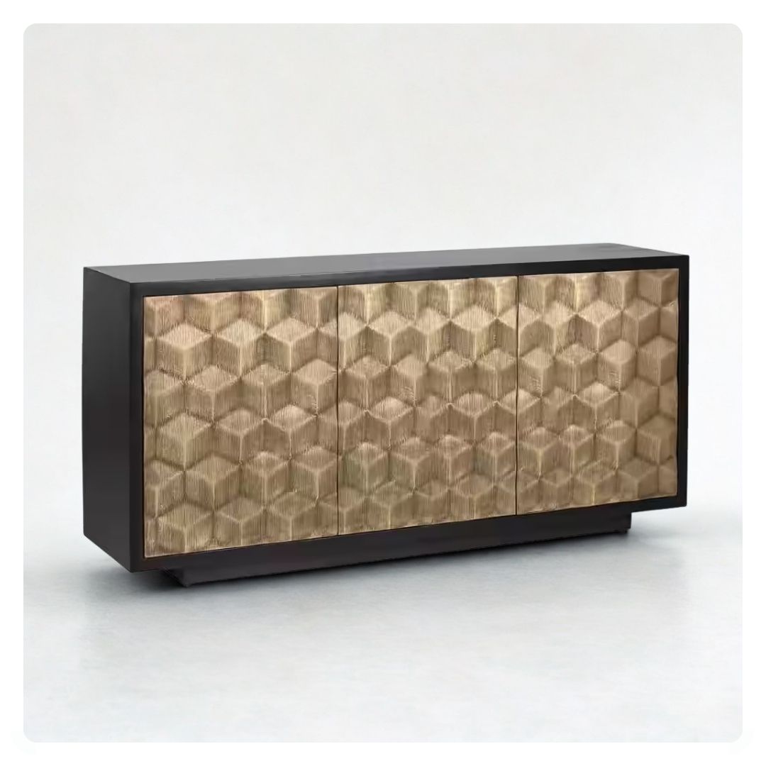 Esher 3 Door Sideboard in Black/Gold