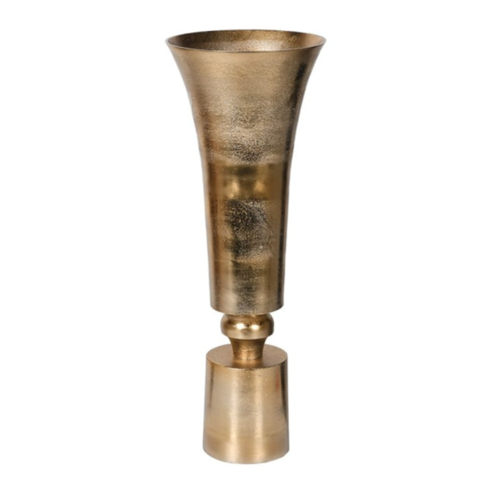 Large Gold Trumpet Vase