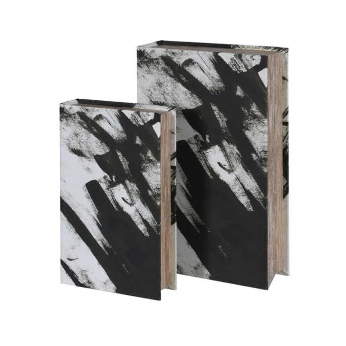 Set of 2 Brush Stroke Book Boxes