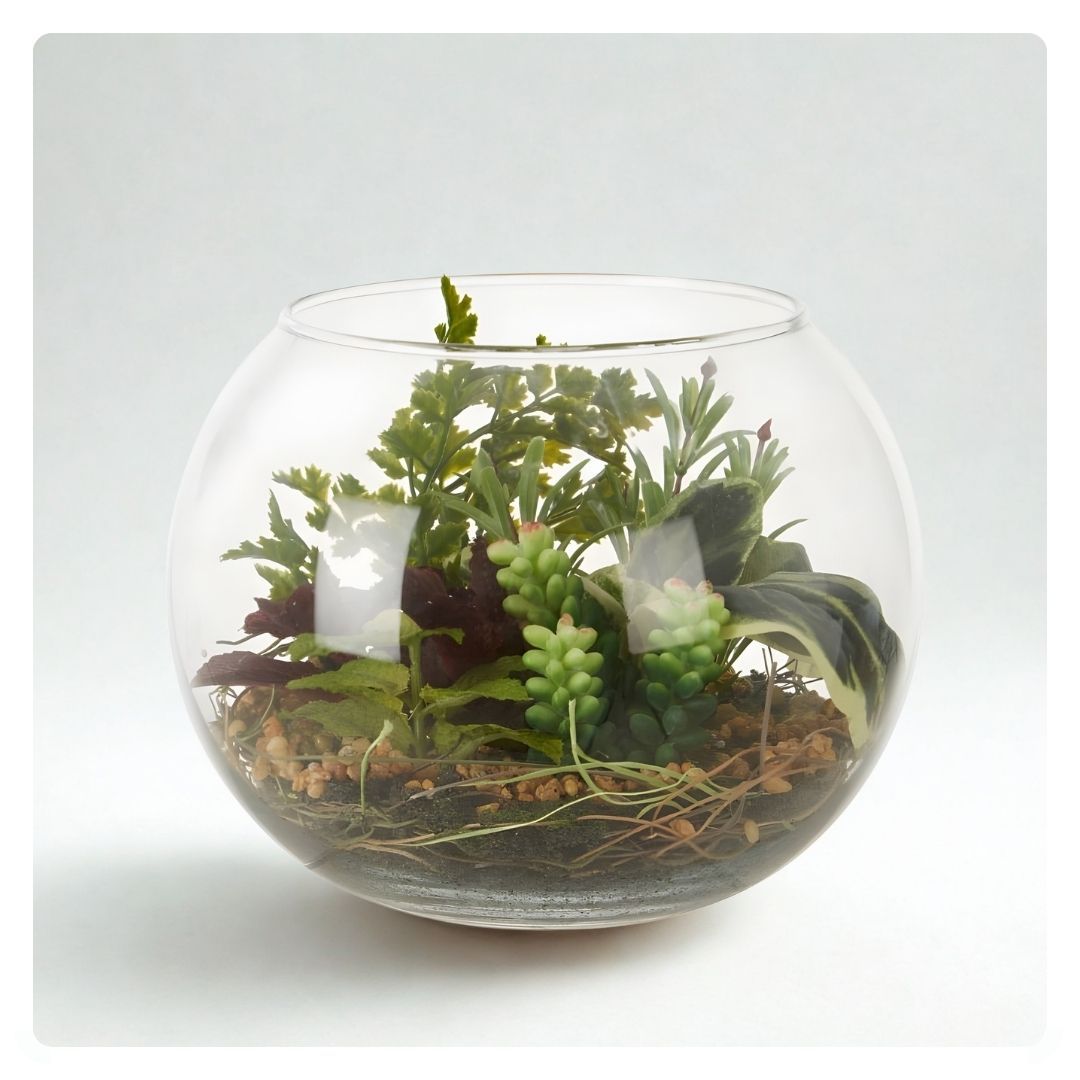 Fiori Mixed Succulent in Glass Pot Large