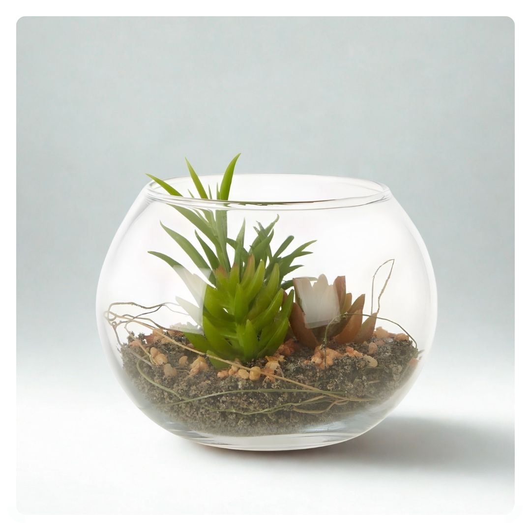 Fiori Mixed Succulent in Glass Pot Small