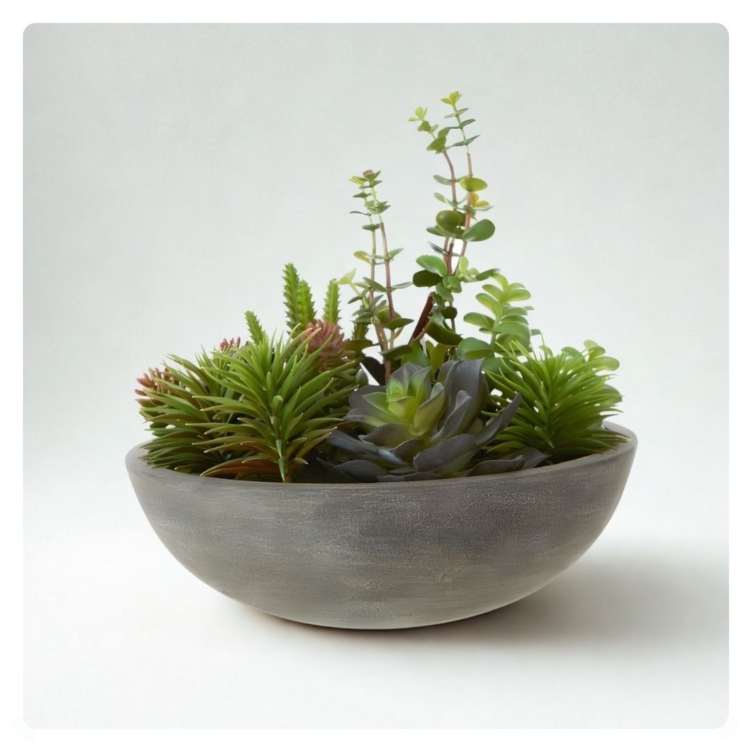 Fiori Mixed Succulent in Stone Effect Pot