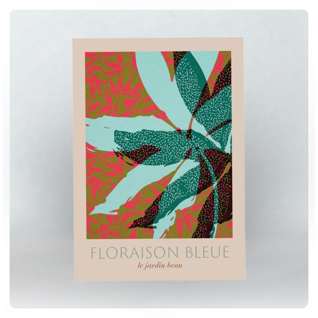 Floraison Bleue Botanical Greeting Card