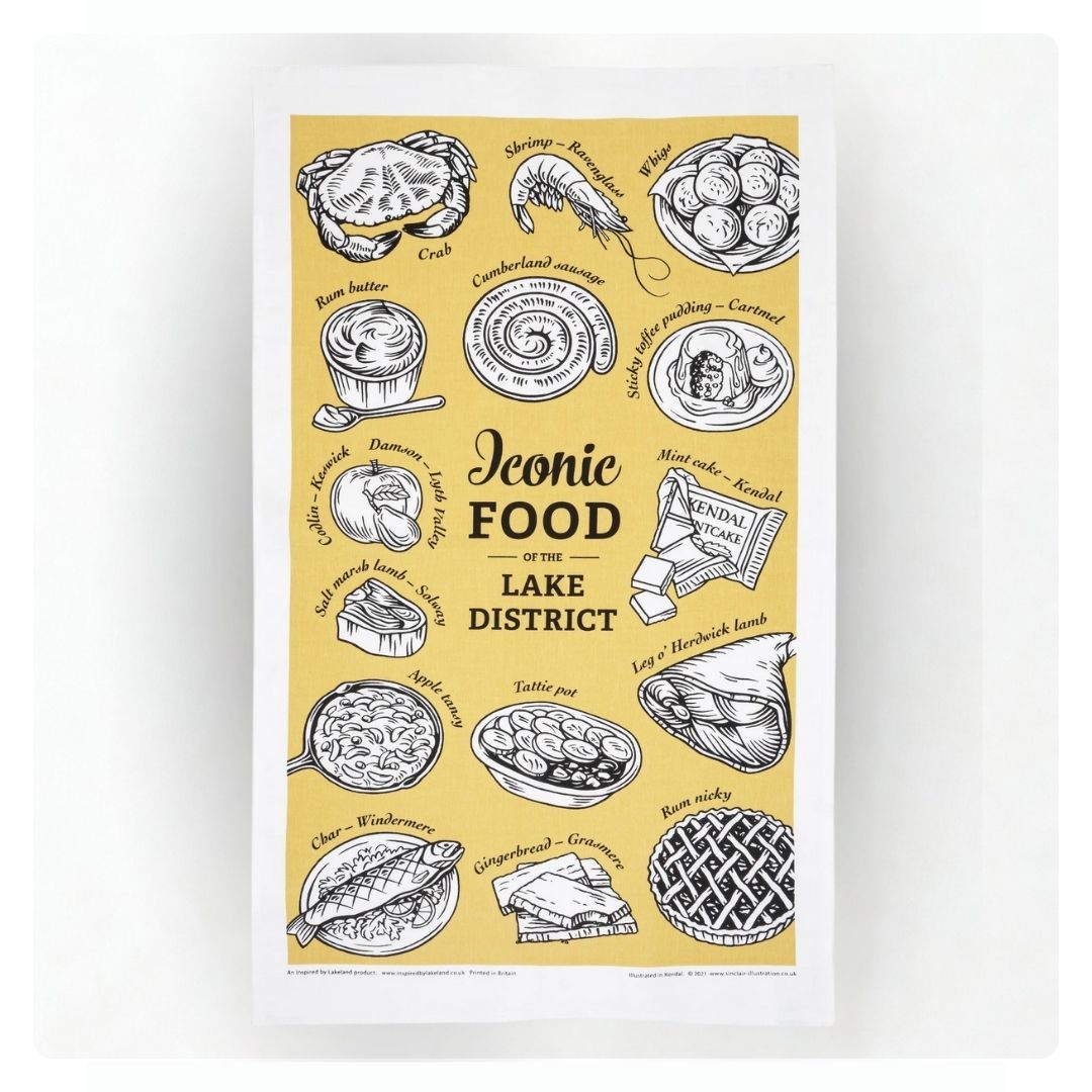 Foods of Lake District Tea Towel