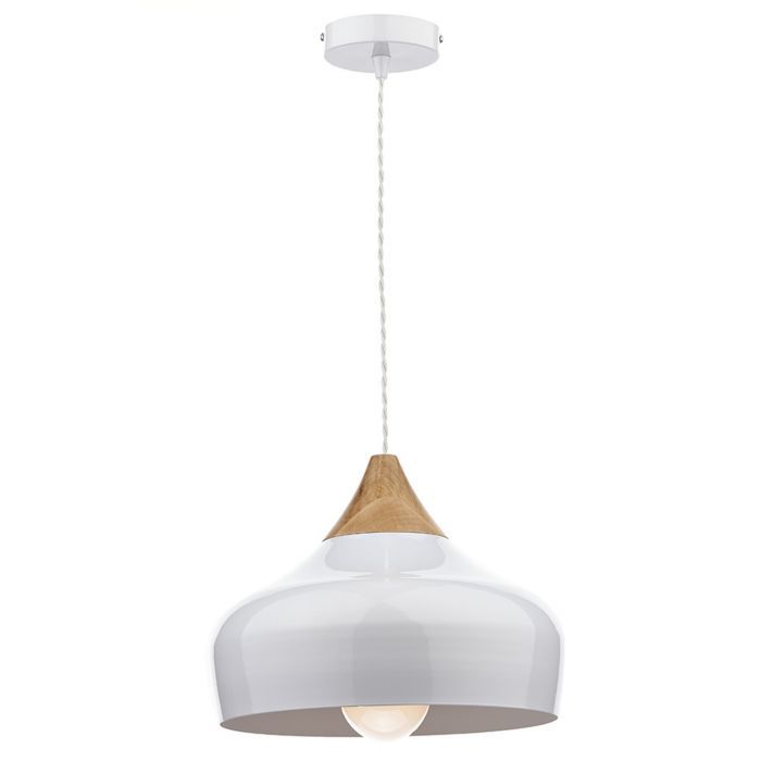 DAR Gaucho 1 Light Pendant White