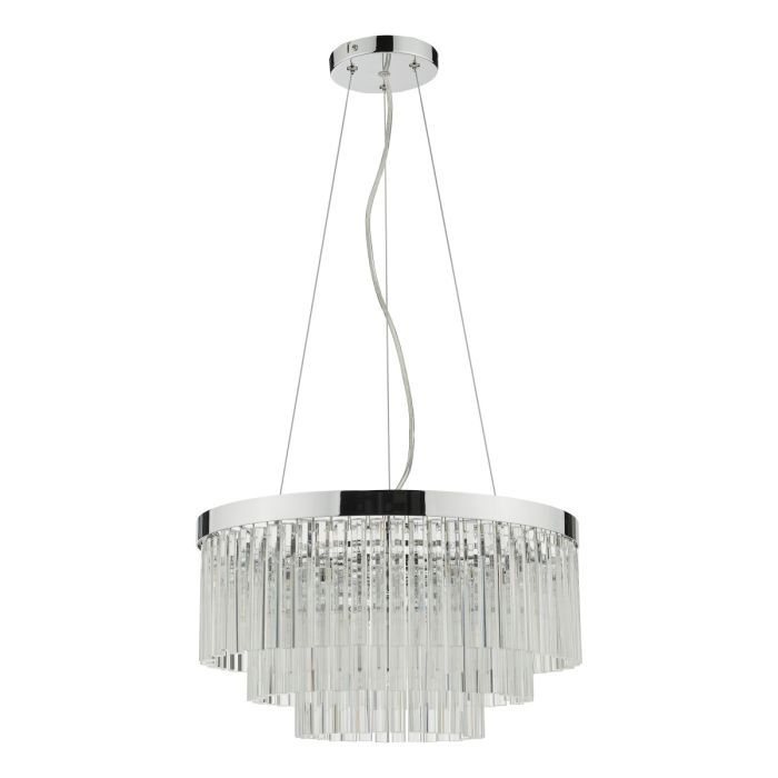 där Giovana 5 Light Pendant - Polished Chrome Clear Glass