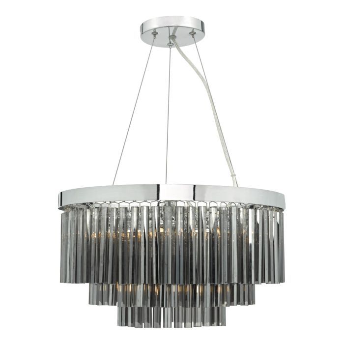 där Giovana 5lt Pendant - Polished Chrome & Smoked Glass