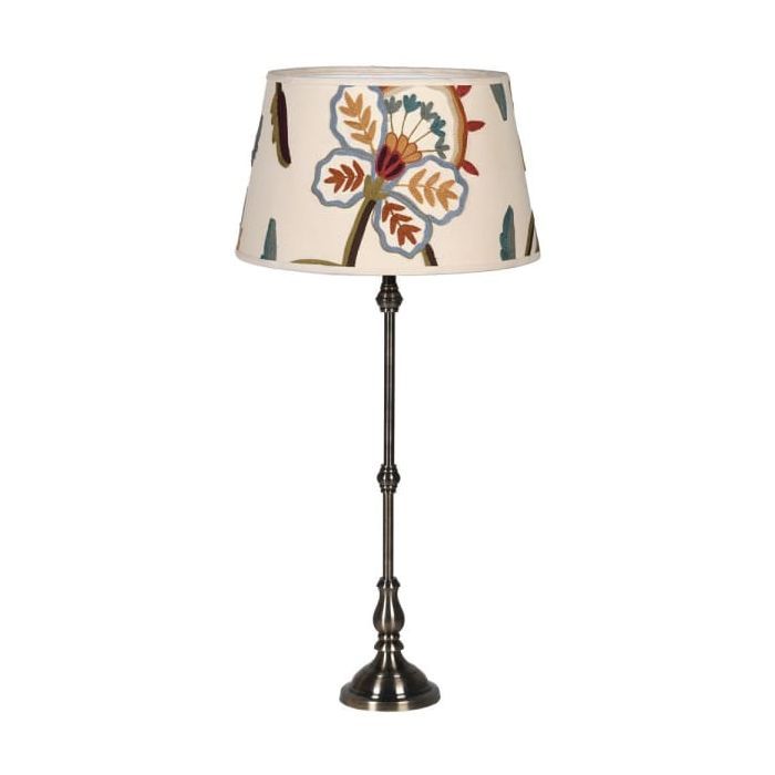 Slim Lamp with Embroidered Shade