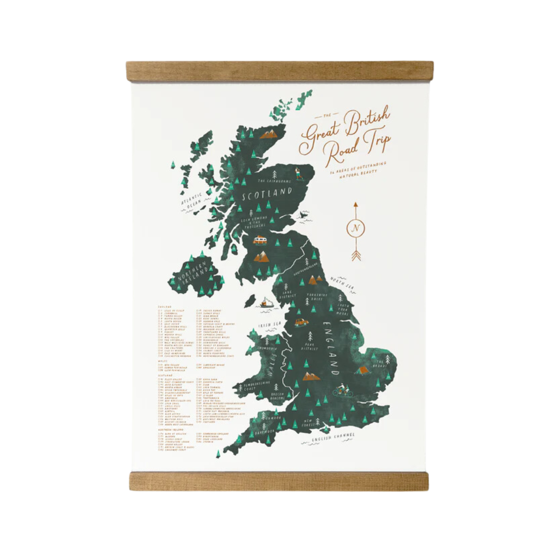 British Road Trip Print with Frame