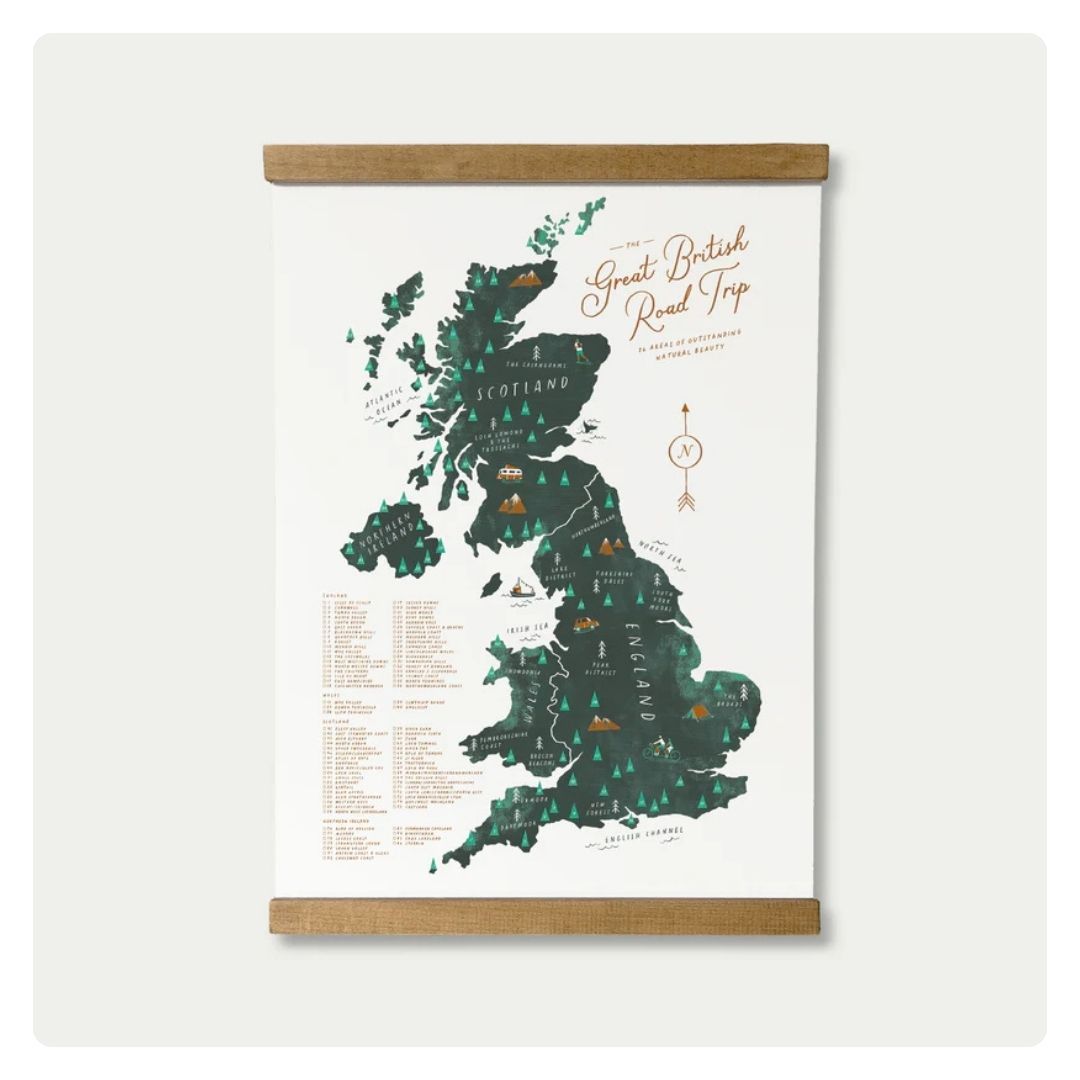 British Road Trip Print with Frame