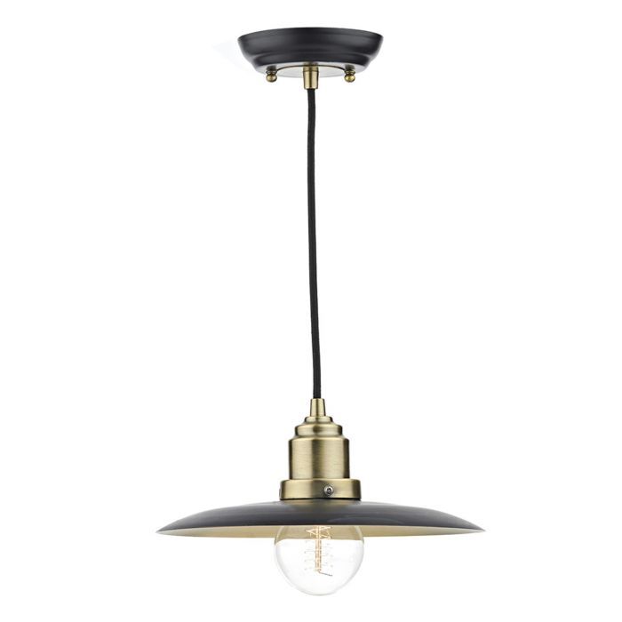 DAR Hannover 1 Light Pendant Black