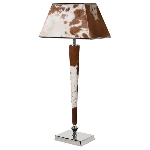 Emma Natural Hide Leather Lamp with Shade