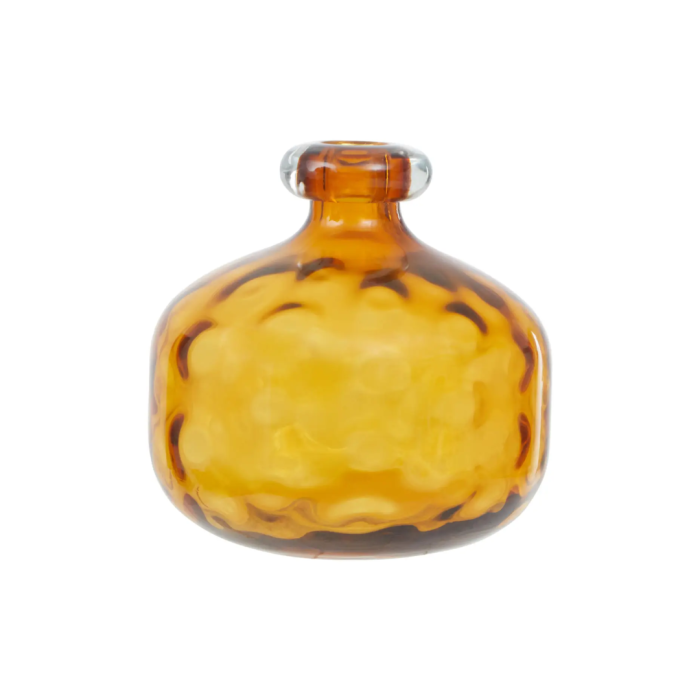  Huda Glass Bottle Vase in Amber Small