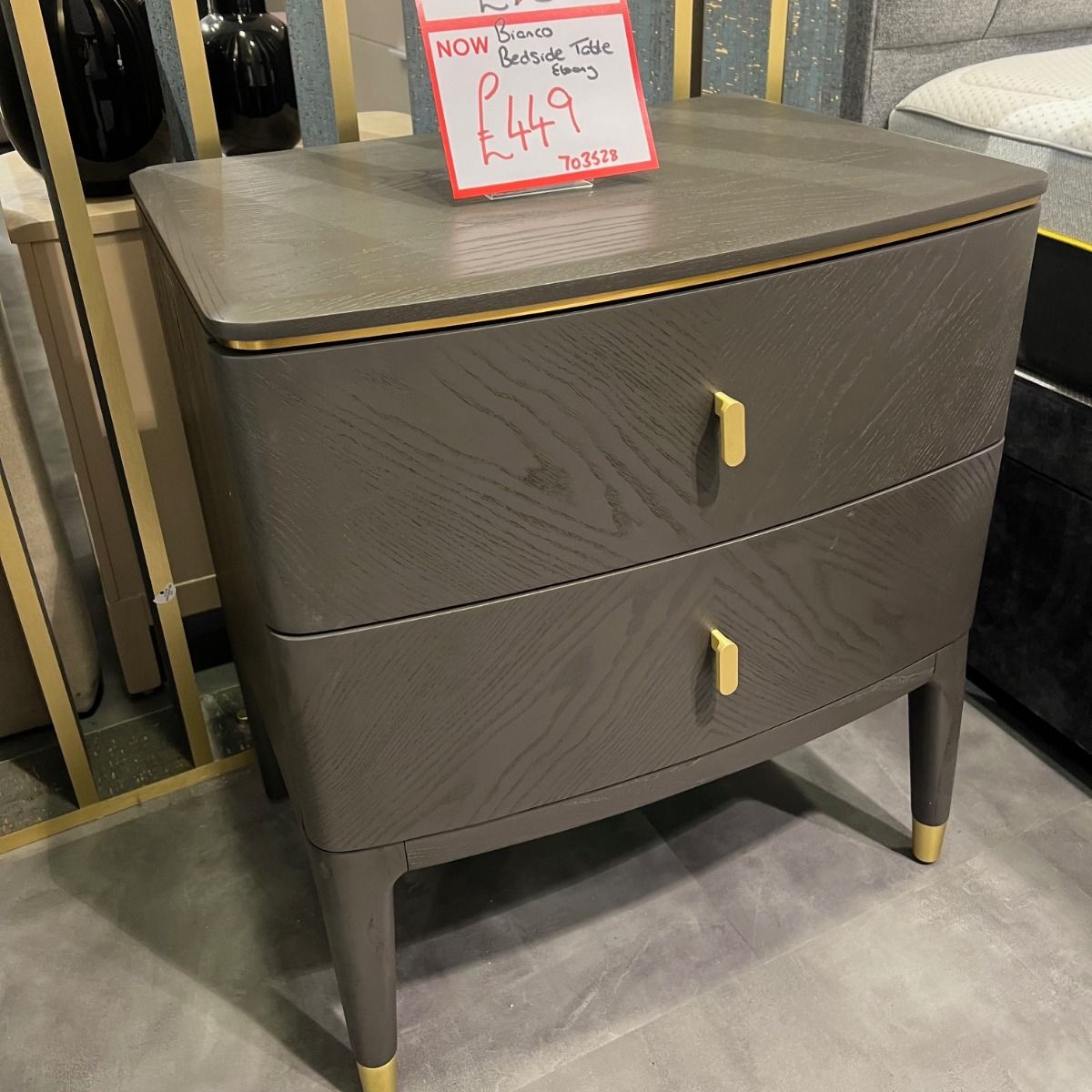 Bianco Bedside Table in Ebony