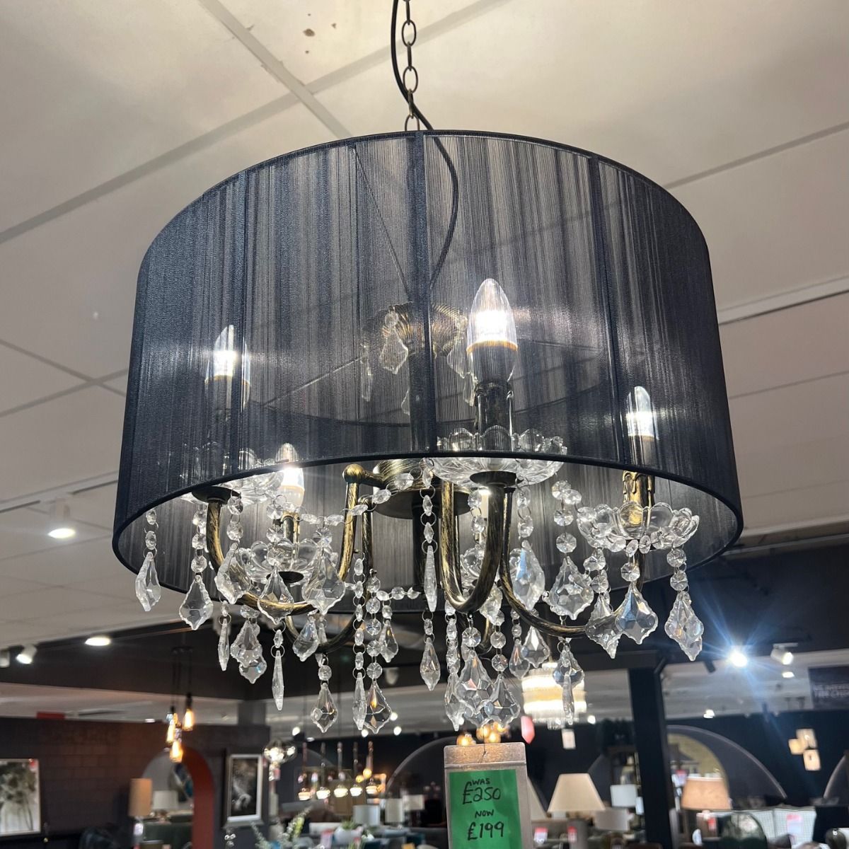 Black Shade Glass Chandelier