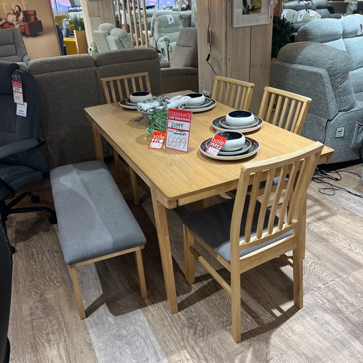 Linden Dining Set with Bench