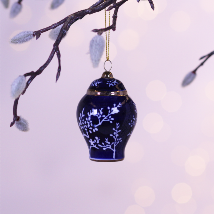 Ornament Jar Porcelain Dark Blue| 7.5cm