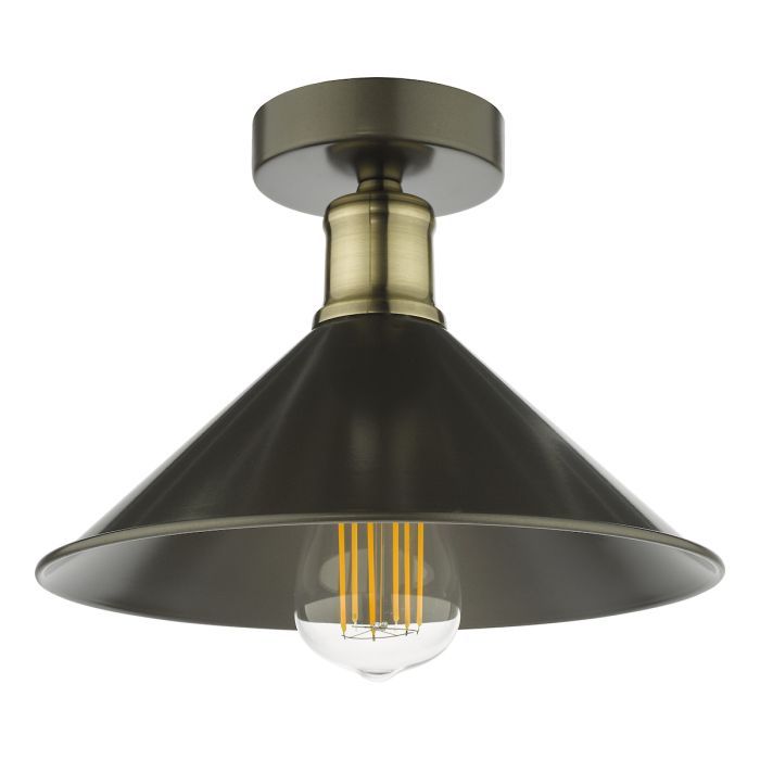 där Jalen 1lt Flush Graphite & Antique Brass