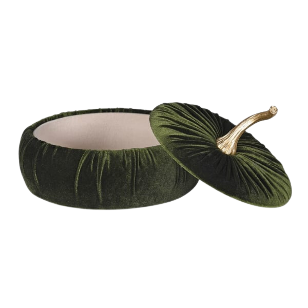 Dark Green Velvet Pumpkin Box