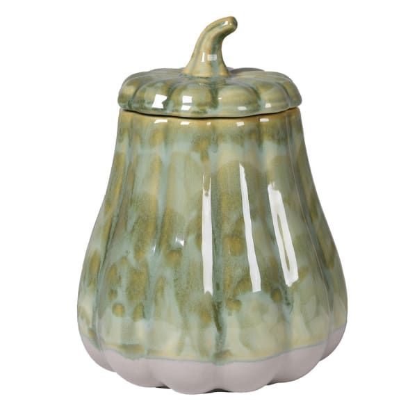 Green  Pumpkin Lidded Jar