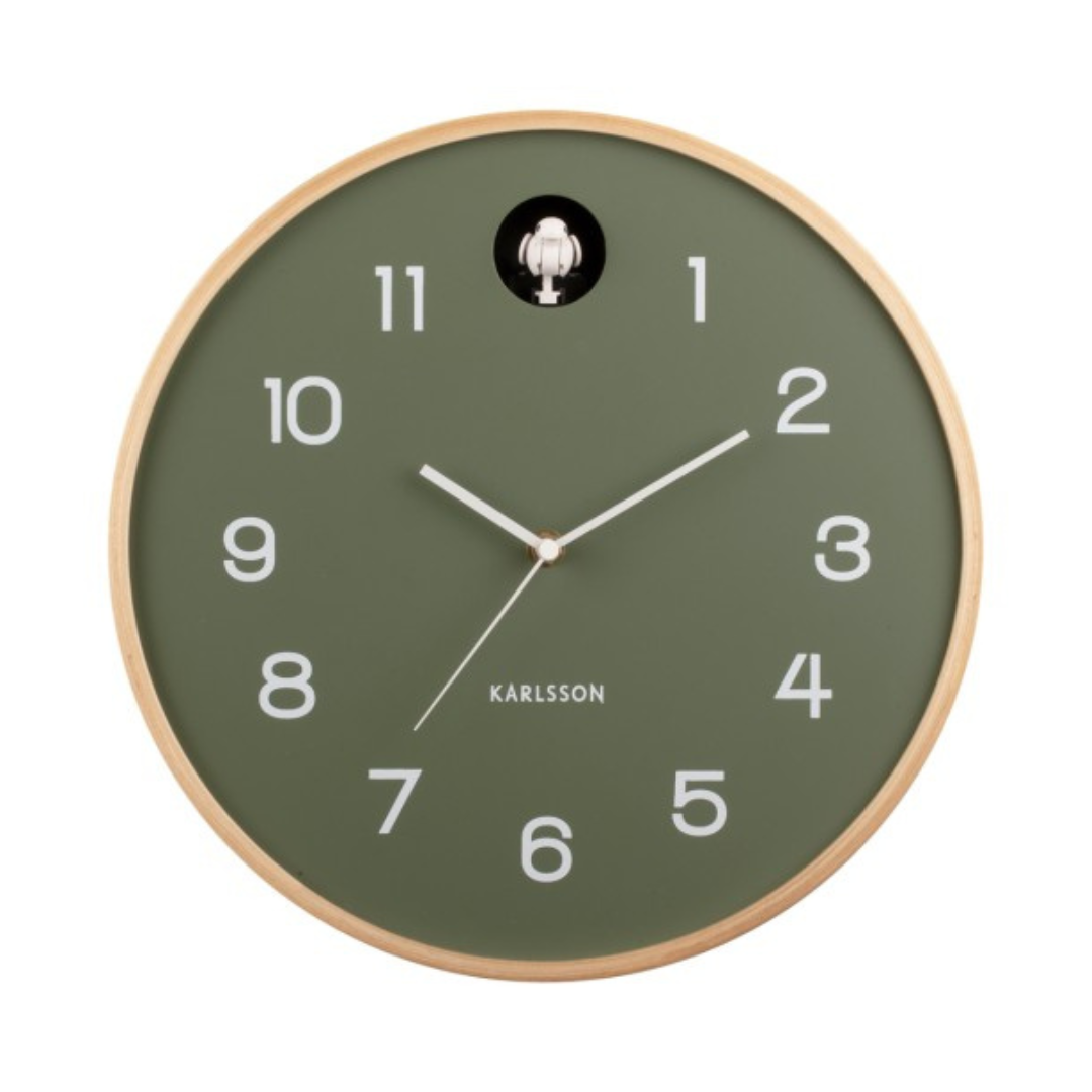 Saga Wall Cuckoo Clock in Jungle Green