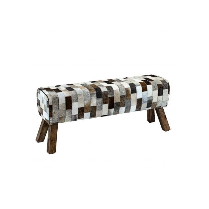 Patchwork Hide Stool Large