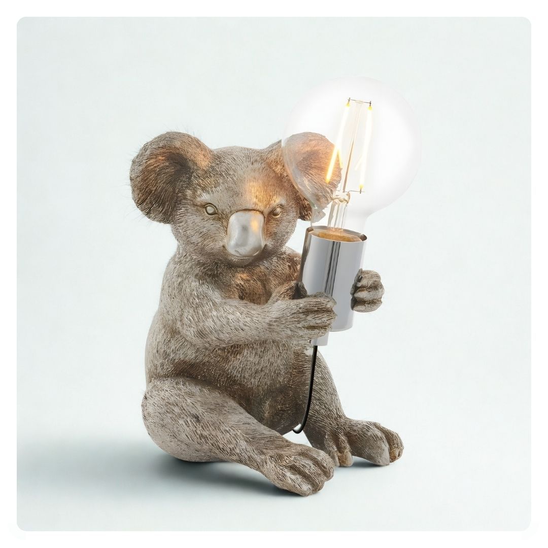 Koby Koala Table Lamp Silver & Chrome