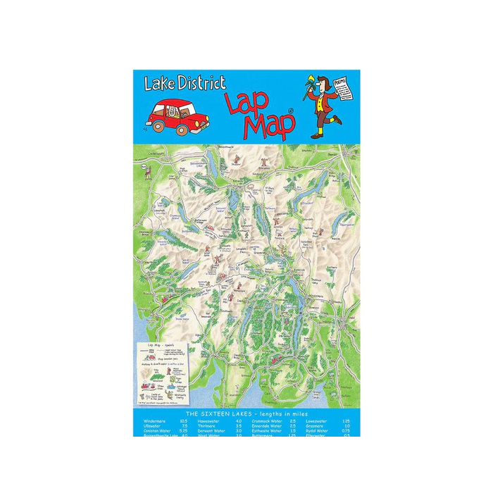 Lake District Lap Map Tea Towel