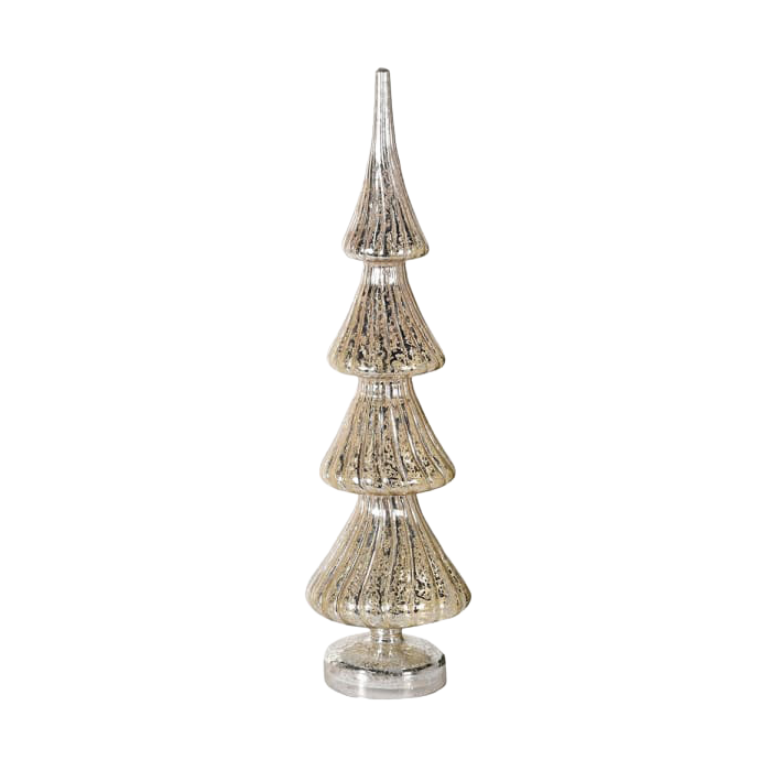 Large Antique Silver LED Xmas Tree