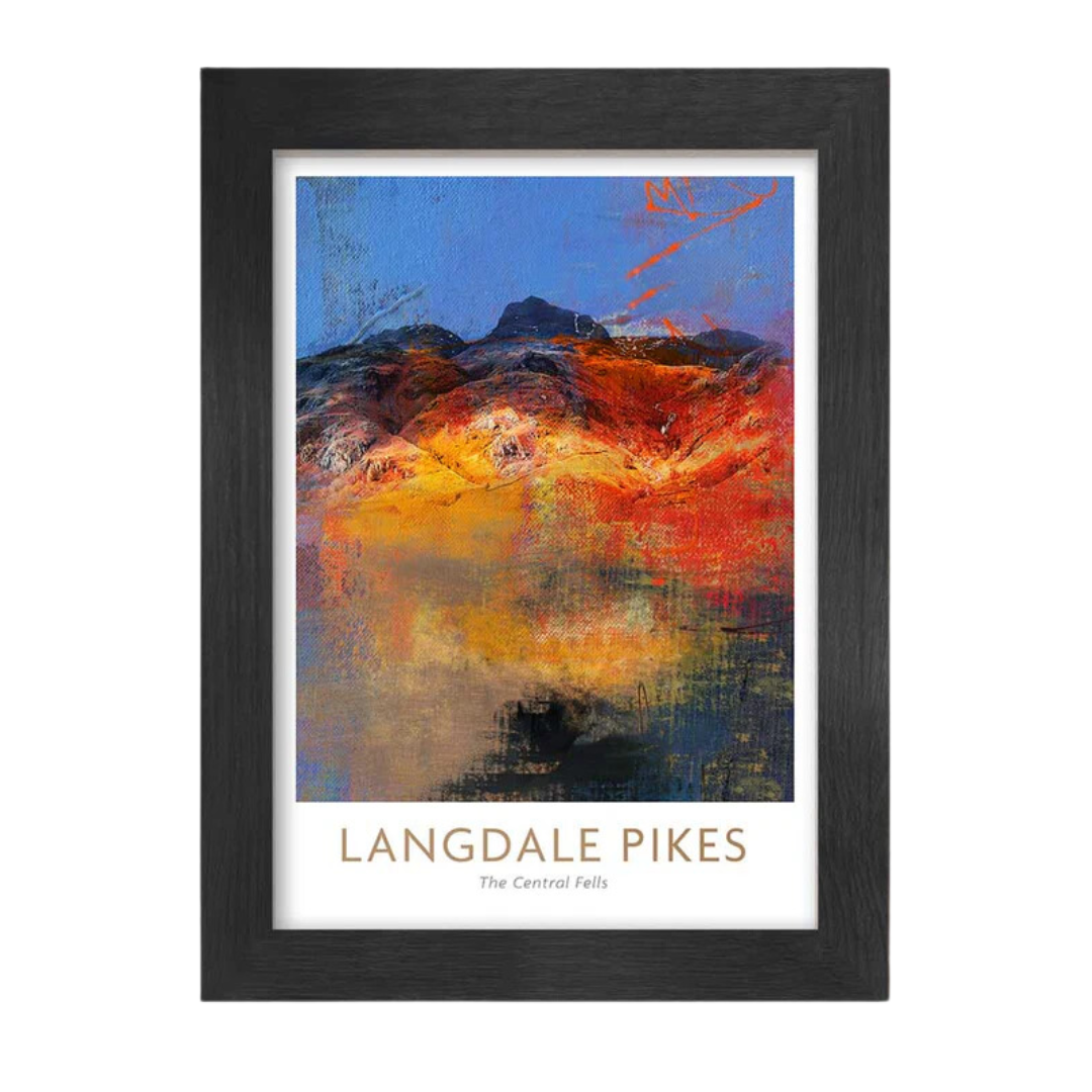 A4 Langdale Abstract Poster Print in Black Frame