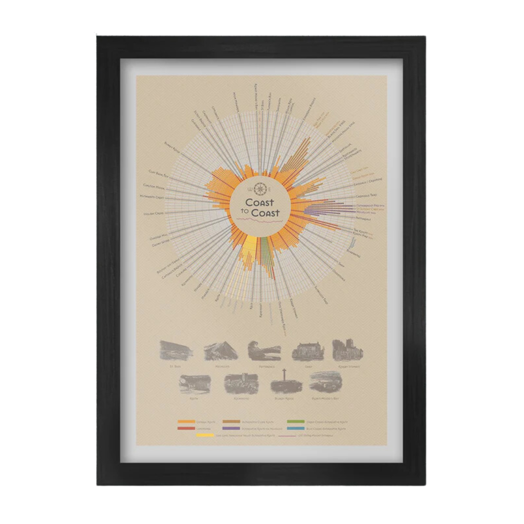 A2 Coast to Coast Poster Print in Black Frame