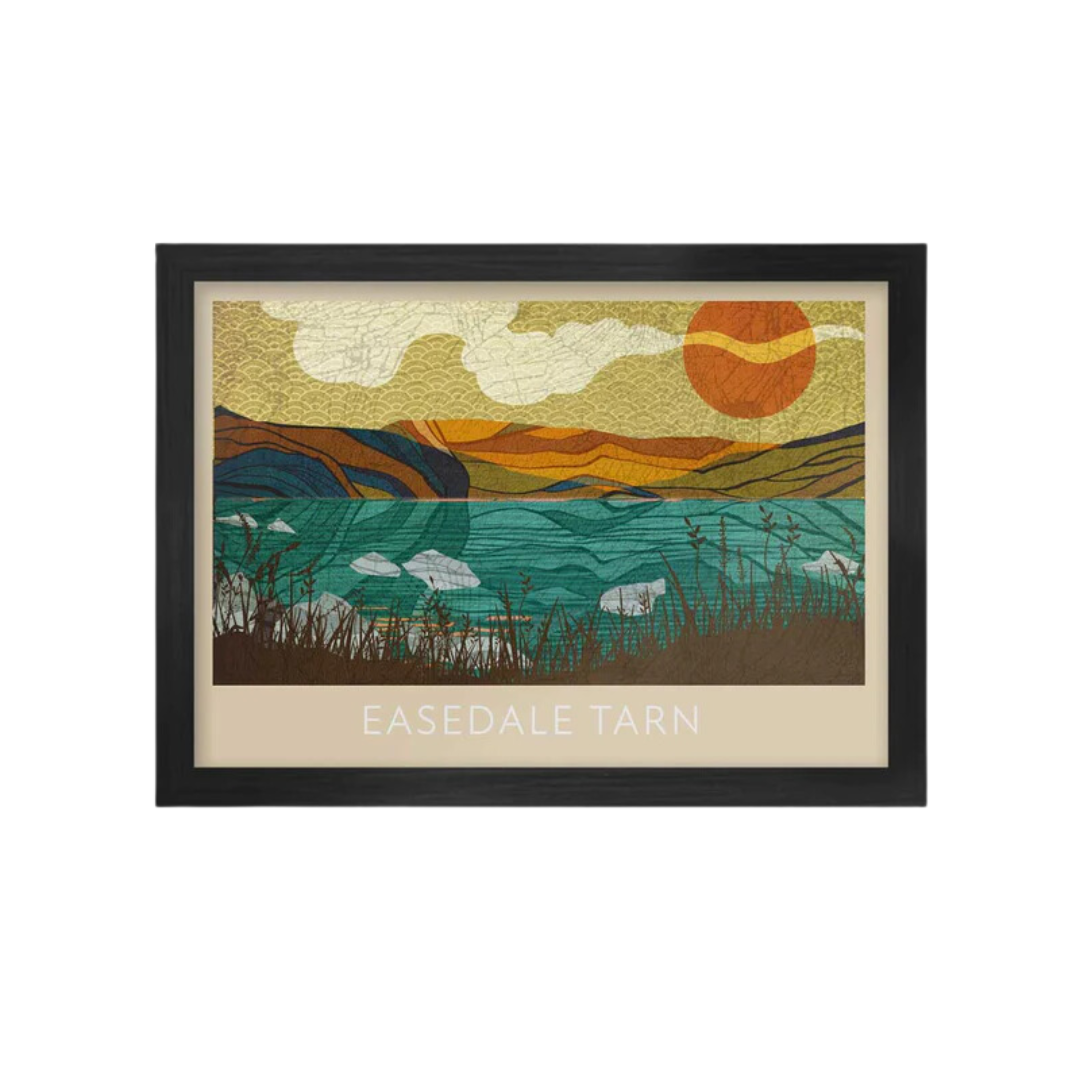 A4 Easedale Tarn in Black Frame