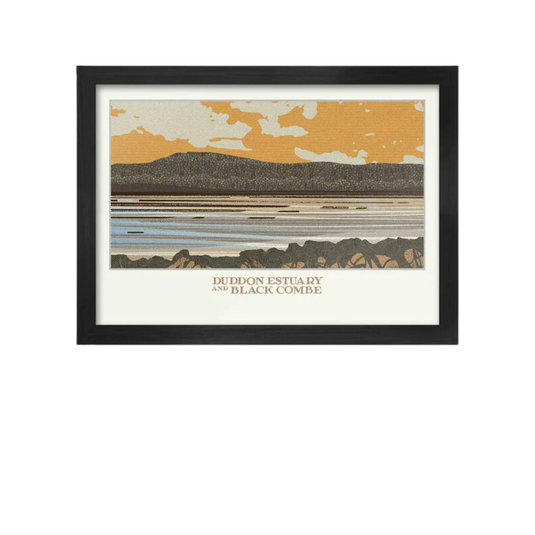 A4 Duddon Estuary & Black Combe in Black Frame