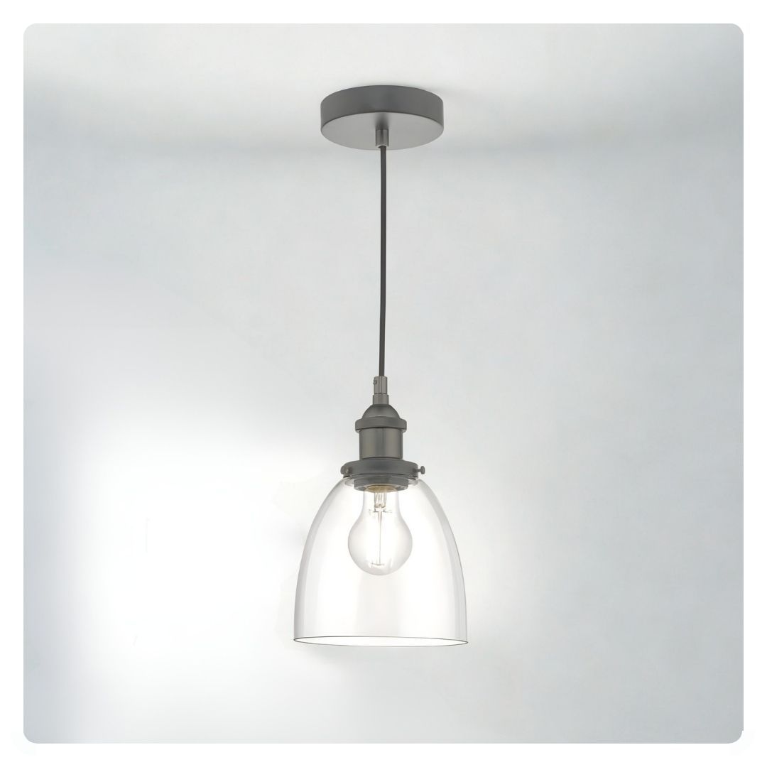 där Arvin Pendant Antique Chrome & Glass