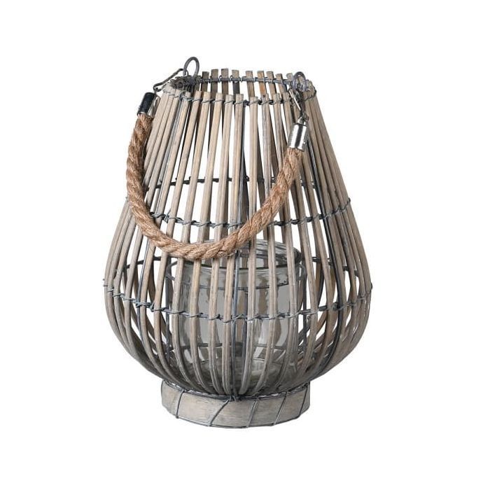 Large Willow Lantern Light Grey