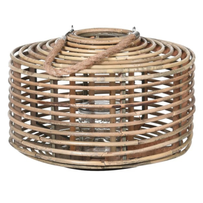 Rattan Candle Holder with Rope
