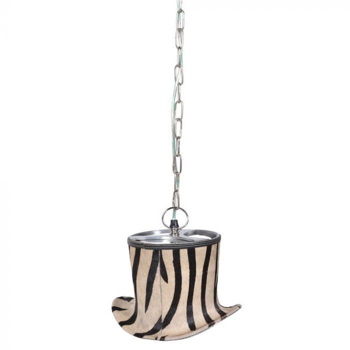 Cowhide Zebra Print Top Hat