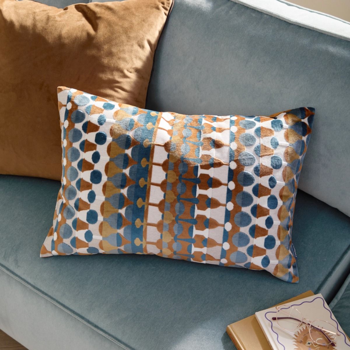 Metro Abstract Velvet Jacquard Cushion