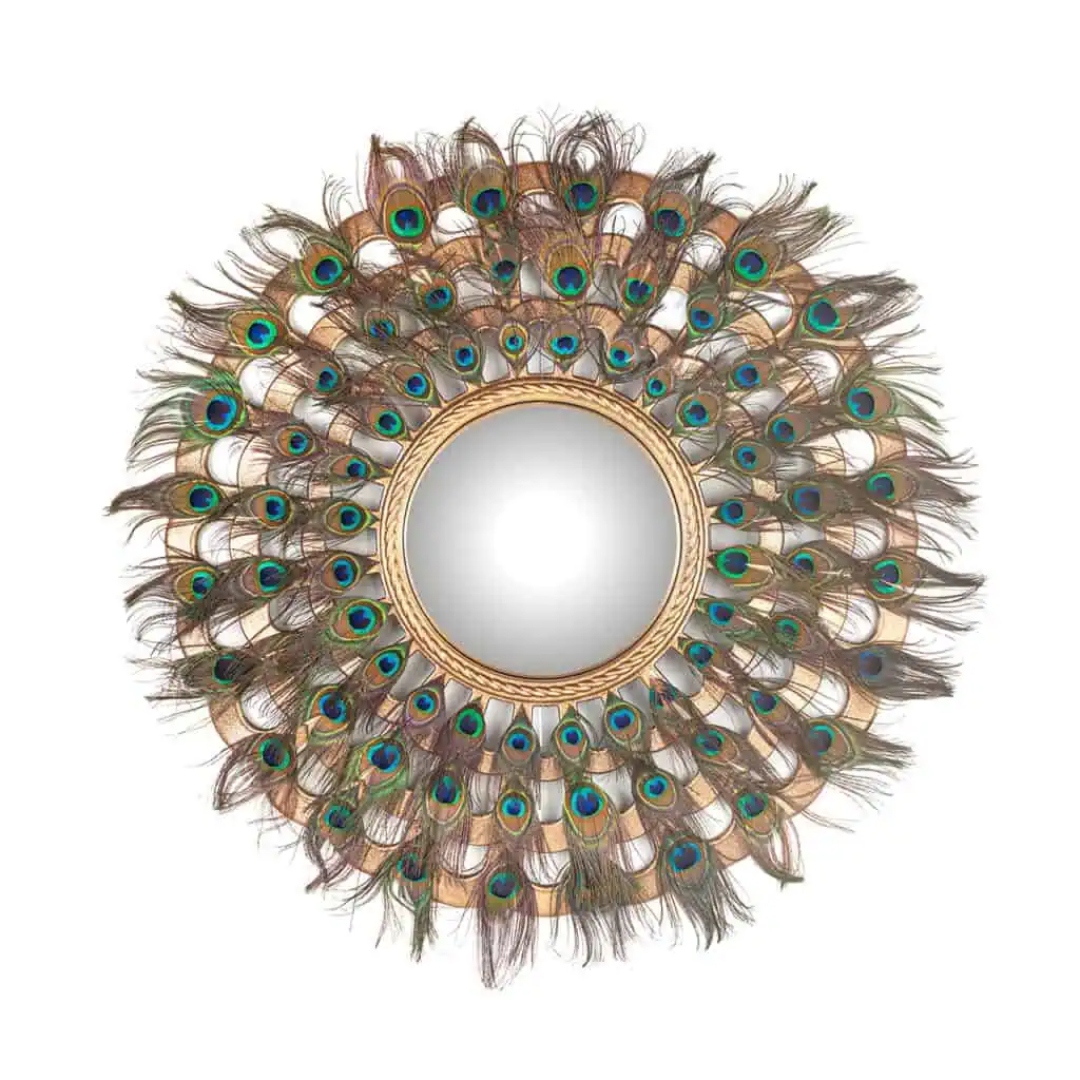 Macynn Mirror with Feathers in Gold