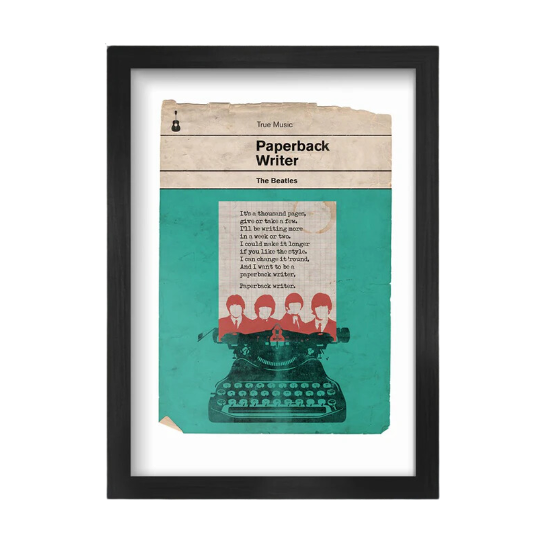 A2 Paperback Writer in Black Frame