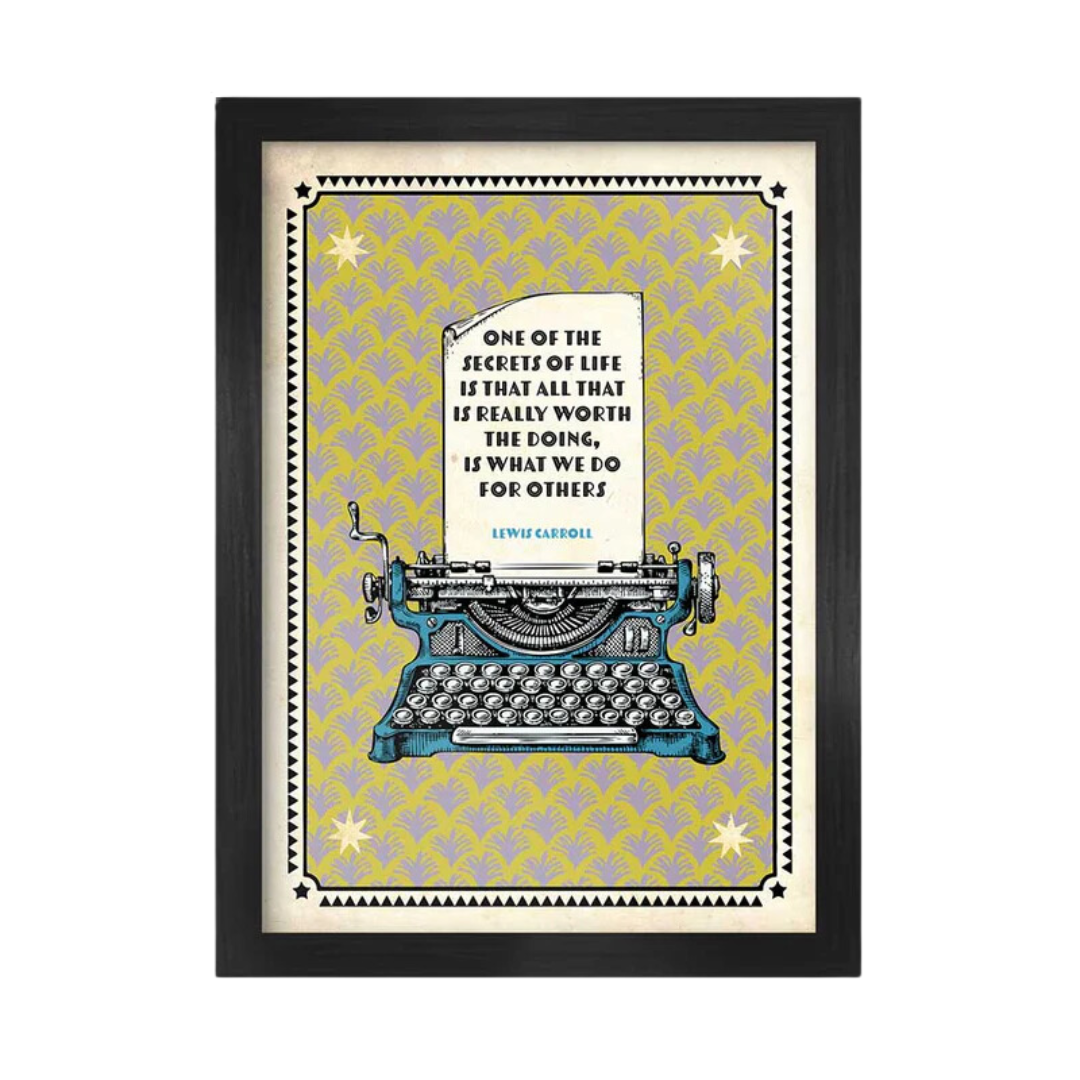 A4 Lewis Carroll Literary Quote in Black Frame