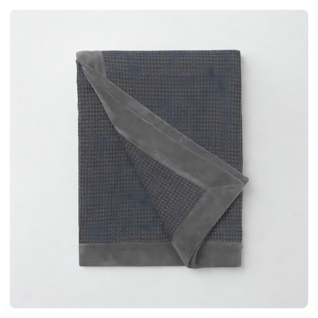 Nordic Waffle Weaved Bedcover Steel Large