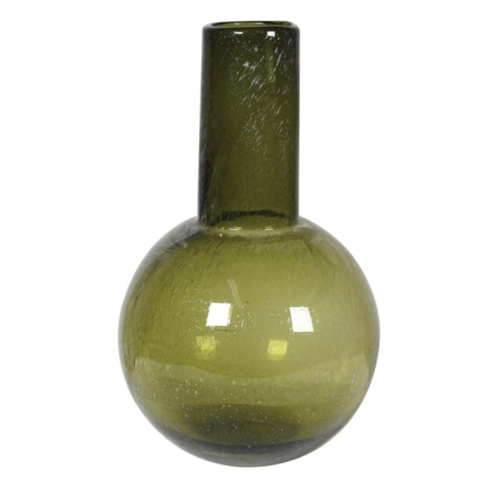 Olive Green Glass Vase