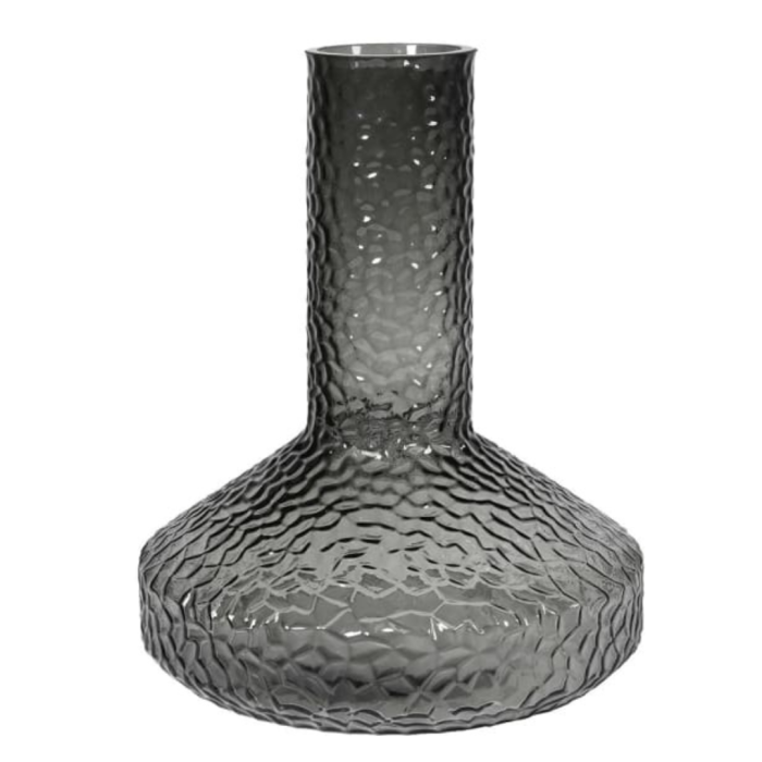 Grey Textured Glass Vase