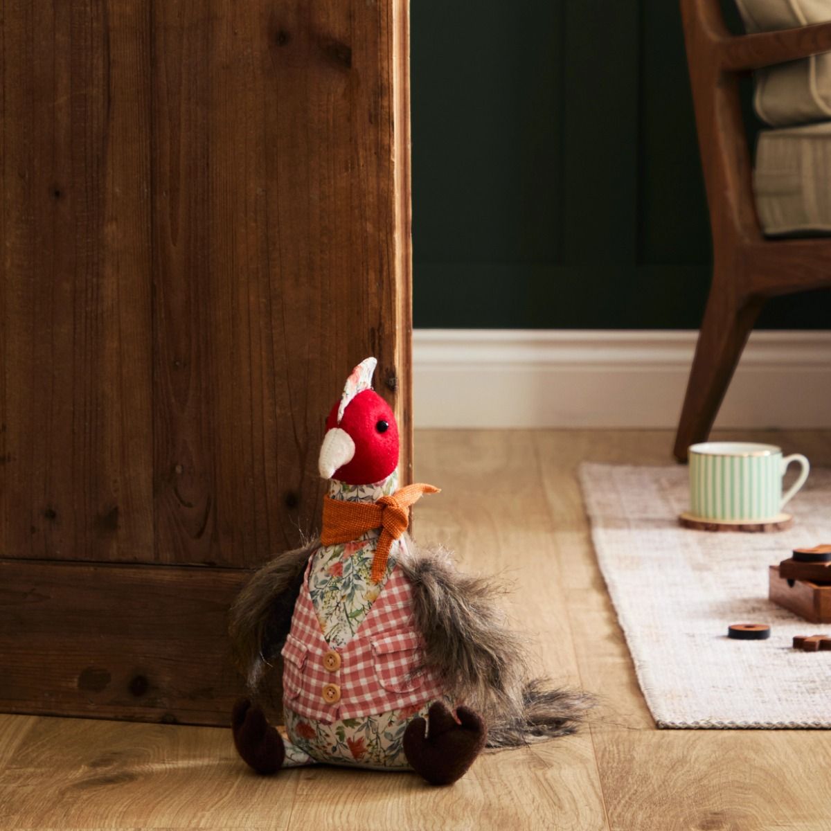 Floral Pheasant Door Stop
