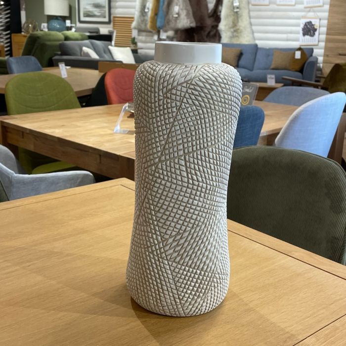 Large Abstract Cream Vase