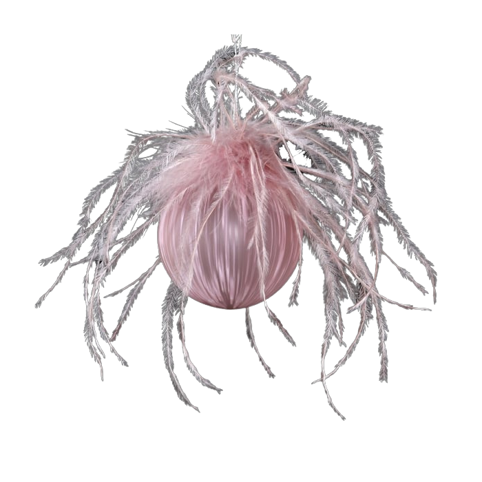 Pink Feather Top Bauble