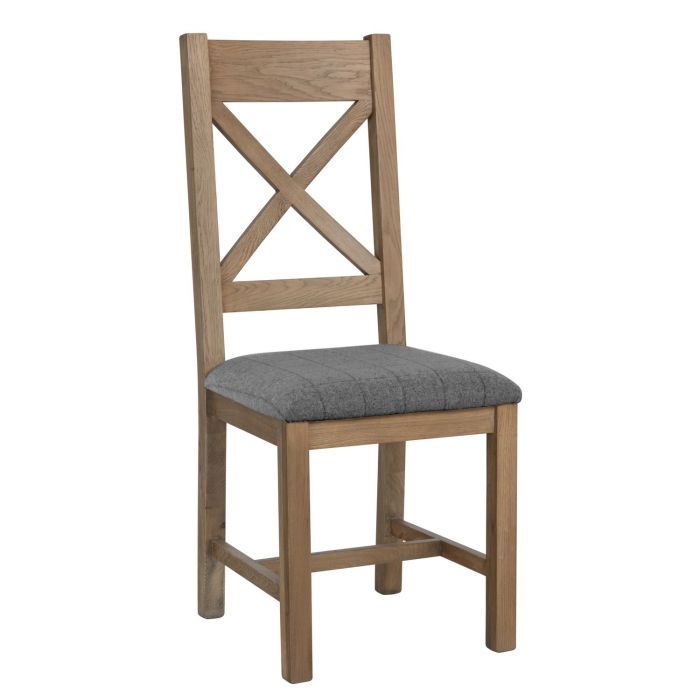 Rhine Cross Back Chair Grey Check